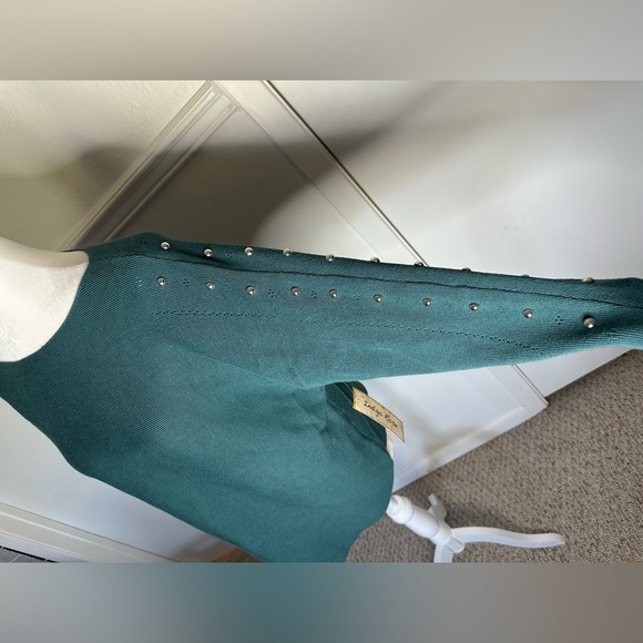 Indigo Rose Teal Maternity Sweater - Picture 3 of 7